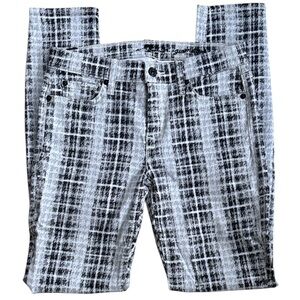 EUC 7 For All Mankind Gwenevere Jeans Houndstooth Black Grey Size 27